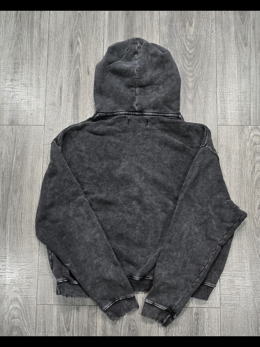 Blanks Represent Thrills Black Acid Wash Hoodie Size L Distressed Streetwear. - Picture 4 of 7